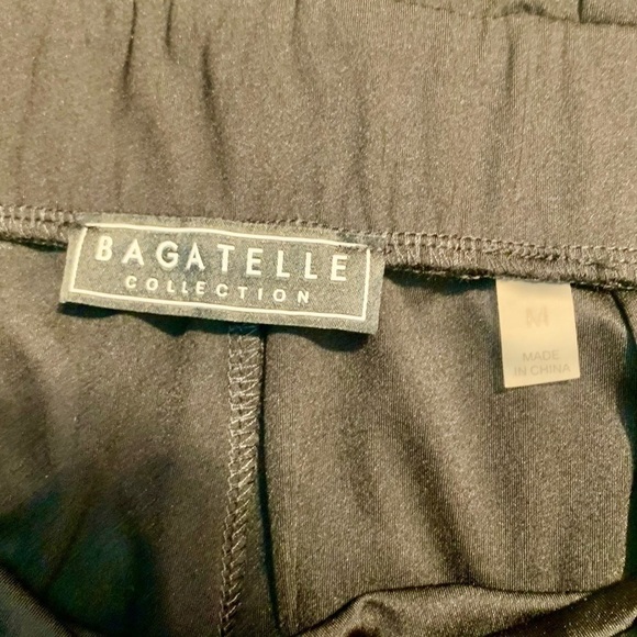 NEW Bagatelle Collection Pants Medium Black Straight Leg Side Pockets Front Ties - Picture 8 of 13
